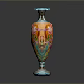 Artistic Sculpture Carving Vase Featuring Colorful Floral Patterns And Detailed Design