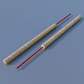 Textured Fabric Covered Rolling Pins With Red Wooden Handles For Kitchen Use