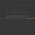 Light Brown Wooden Architectural Structure With Slatted Platform Simple Design And Reflective Surface