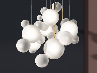 Modern chandelier spherical chandelier 3d model