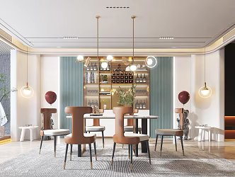 Light Luxury Restaurant 3d model