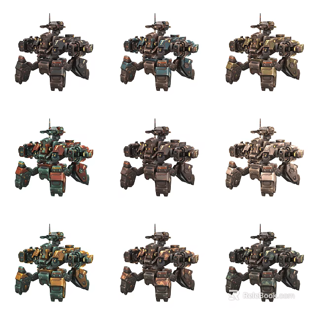 Intelligent Machines With Multiple Varied Sci Fi Mechanical Designs And Units 3d model 
