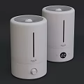 Two White Deerma Humidifiers With Digital Display Showing 22 And Knob Design