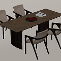 Modern Dining Table and Chair Combination 3d model