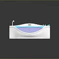 Modern Bathtub Furniture With Blue Accents Curved Design And Sleek Control Panel