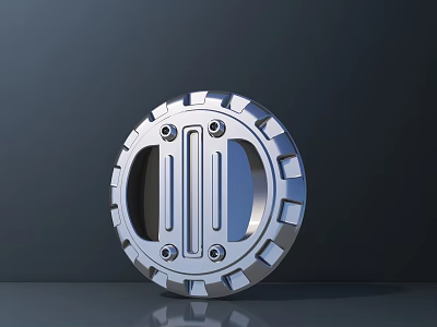 Sturdy Metal Circular Door Arch Design With Decorative Bolts And Geometric Grooves 3d model