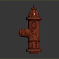 Vintage Red Fire Hydrant with Classic Design in Urban Scene Setting