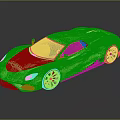 Bright Green Sports Car with Sleek Modern Body Black Wheels Red Calipers and Glossy Finish