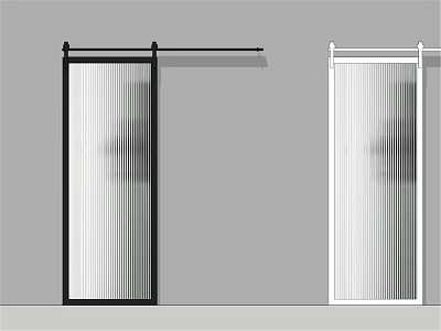 Modern barn door glass sliding door Changhong glass door 3d model