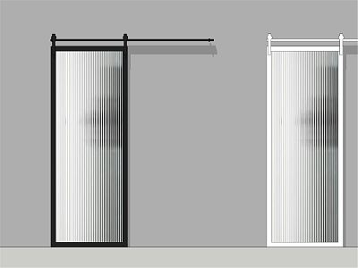 Modern barn door glass sliding door Changhong glass door 3d model