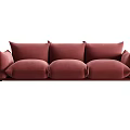 Modern three-seat sofa multiplayer sofa 3d model