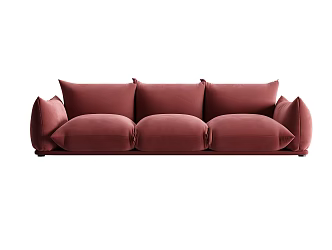 Modern three-seat sofa multiplayer sofa 3d model