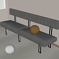 Modern White Upholstered Sectional Sofa With Metal Legs And Decorative Balls