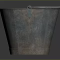 Rustic Metal Bucket With Handle Durable Household Item For Daily Use