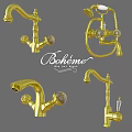 Boheme Golden Faucets With Ornate Design And Various Styles For Home Decor