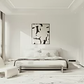 Modern Minimalist Bedroom Interior Design With Large Windows Beige Curtains White Armchair And Bed