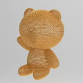Adorable Brown Knitted Bear Shaped Decorative Ornament Set For Interior Decoration