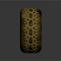 Old Worn Car Tire With Tread Pattern And Metal Rim Details