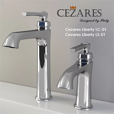 Cezare Liberty LC 01 and LS 01 Chrome Faucets Designed by Italy Modern Style 3d model