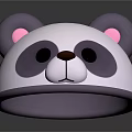 Cute Panda Head Cartoon Design Decoration With White Purple And Pink Features
