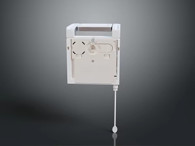 Modern White Wall Mounted Furniture Piece With Adjustable Rod For Minimalist Home Interior 3d model