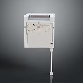 Modern White Wall Mounted Furniture Piece With Adjustable Rod For Minimalist Home Interior