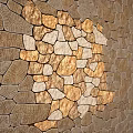 Natural Stone Wall Displaying Irregular Blocks Warm Color Tones and Textured Surface 3d model