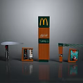 McDonald's Outdoor Signage Featuring Menu Boards Canopy And Pillar Design