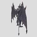 Demonic Fantasy Game Movie Character With Horns Wings And Scepter
