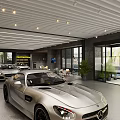 Modern Car Dealership Showroom Displaying Luxury Sports Cars With Bright Lighting And Glass Windows