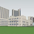 Comprehensive Architectural Complex Design With High Rise Buildings Linked Structures Green Spaces And Central Plaza