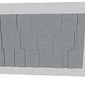 Modern Grey Textured Wall Panel Design With Rectangular Blocks And Layers
