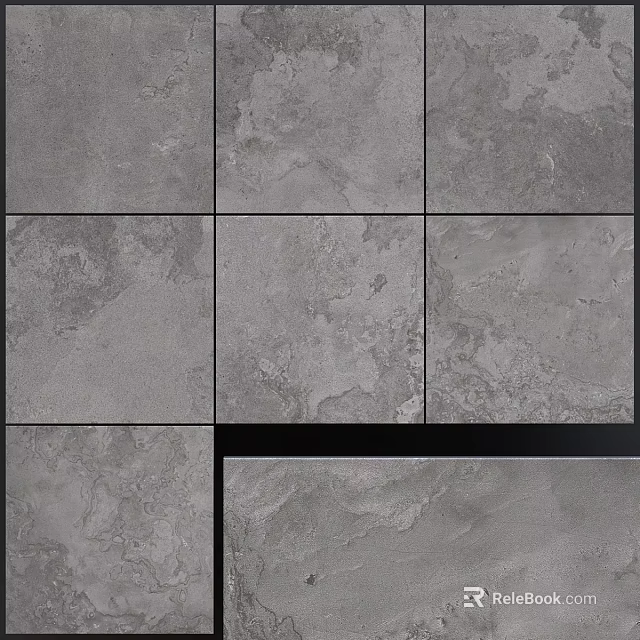 Gray Floor Tiles Featuring Various Natural Textures For Home Interior Design 3d model 