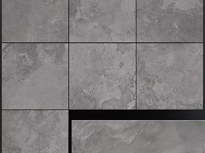 Gray Floor Tiles Featuring Various Natural Textures For Home Interior Design 3d model
