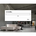 Modern Café Interior With Arched Structures Large Windows White Sofa Green Plant And Customers Relaxing