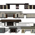 New Chinese-style Gate Entrance 3d model