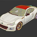 Sleek Silver Sports Car With Red Roof And Red Alloy Wheels Design