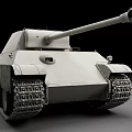 Military Tank With Heavy Tracks Turret And Long Gun Barrel Exterior View