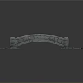 Detailed 3D Model of Stone Arch Bridge With Stone Slabs and Pillars