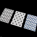 Stylish Square Rugs with Diamond Pattern Blue White and Cross Pattern Gray White Design 3d model