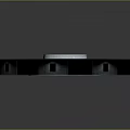 Circular Dark Colored Structure With White Central Top And Base Windows Design