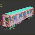 White Model Train With Blue Windows And Red Number 1 On Gray Background 3d model