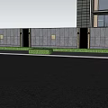 Modern Outdoor Landscape Wall With Stone Panels Decorative Insets And Green Lawn