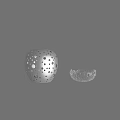 Decorative Ornament Set With Hollow Sphere And Metallic Silver Finish