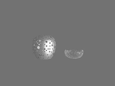 Decorative Ornament Set With Hollow Sphere And Metallic Silver Finish 3d model