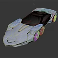 Silver Futuristic Sports Car With Sleek Body Black Roof And Metallic Finish