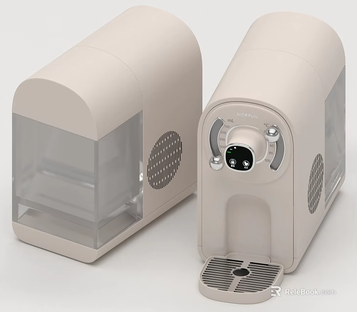 Two Beige Daily Use Electric Appliances With Transparent Parts And Digital 3d model 