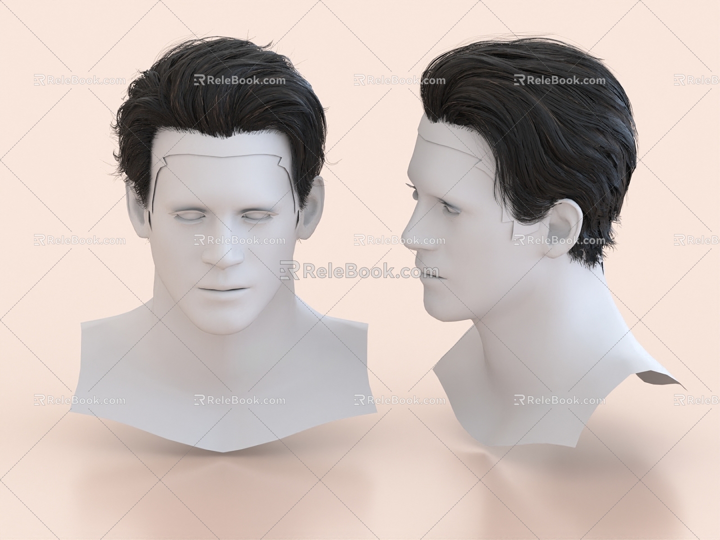 Hair Hairstyles Wig Men Hair 3d model