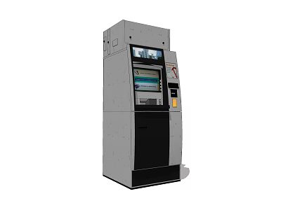 Public ATM Facility Self Service Cash Withdrawal Machine With Digital Screen And Card Slot 3d model