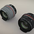Two High Quality Camera Lenses With Red Accent Rings For Smartphone Digital Photography
